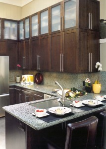 Dark Modern Oak Kitchen Cabinets dark-oak-modern-with-glass-panel-doors