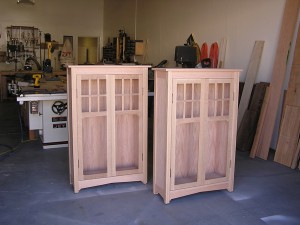 Oak bookcase under construction Oak bookcase under construction